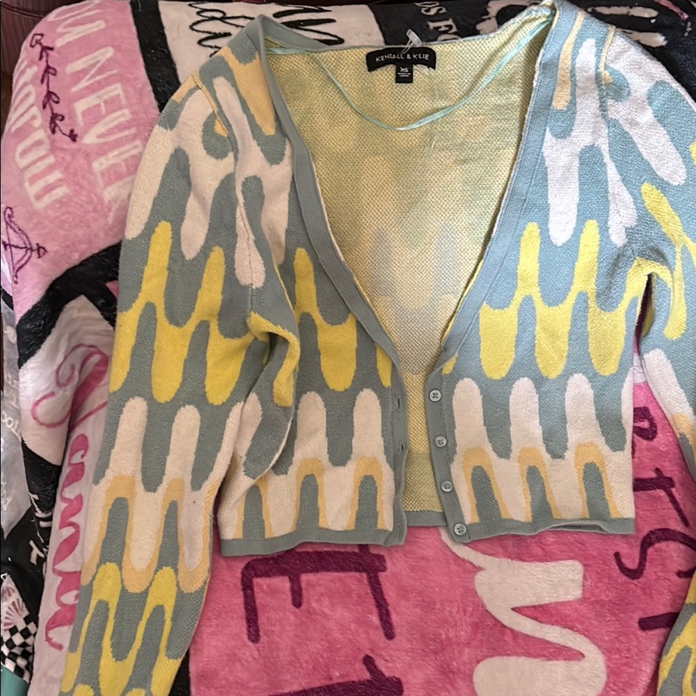 Kendall & Kylie Women's Multicolor Cardigan Sweater